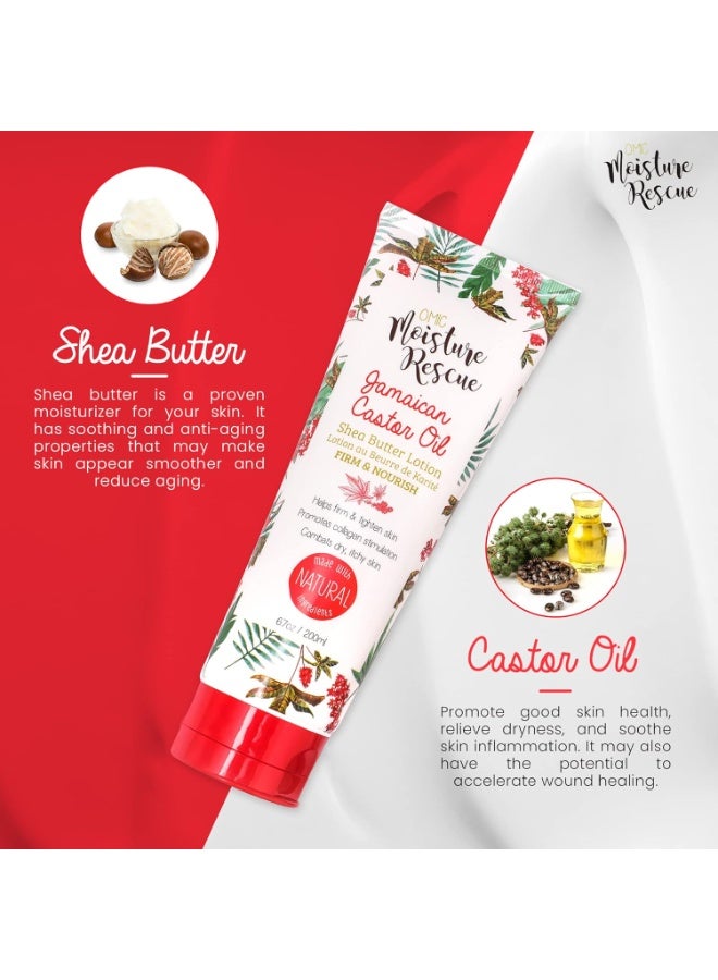 Omic Jamaican Castor Oil Shea Butter Lotion Firm & Nourish 200ML - Image 2